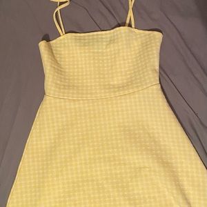 BNWOT yellow & white plaid summer dress